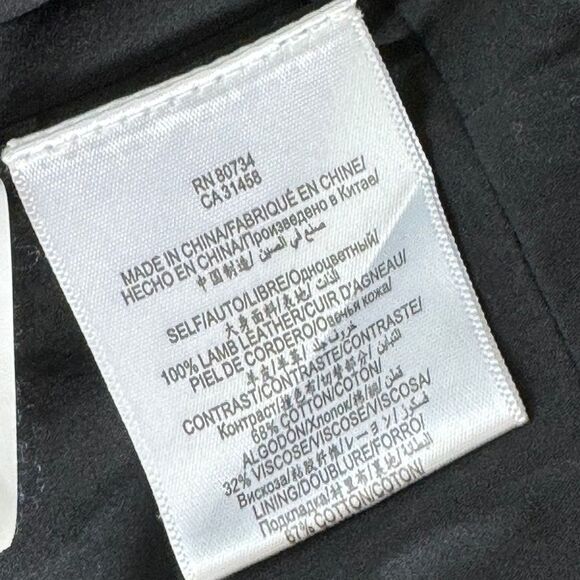BCBG Max Azria Liu Black 100% Lamb Leather Zip Front Fitted Moto Vest Sz… - Picture 11 of 12